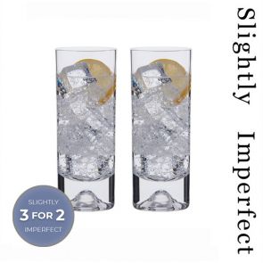 Dartington Dimple Highball Glass, Set of 2 - Slightly Imperfect