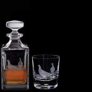 Royal Brierley Engraved Grouse Decanter & One Engraved Grouse Tumbler 